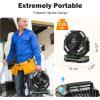 image40000mAh Rechargeable Camping Fan Battery Operated Fan with Light ampamp Remote 12quot Portable Outdoor Fan Auto Oscillating Battery Powered Floor Fan for Tent RV Car Travel Jobsite Hurricane Power OutagesMilitary Green
