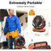 image40000mAh Rechargeable Camping Fan Battery Operated Fan with Light ampamp Remote 12quot Portable Outdoor Fan Auto Oscillating Battery Powered Floor Fan for Tent RV Car Travel Jobsite Hurricane Power OutagesOrange