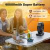 image40000mAh Rechargeable Camping Fan Battery Operated Fan with Light ampamp Remote 12quot Portable Outdoor Fan Auto Oscillating Battery Powered Floor Fan for Tent RV Car Travel Jobsite Hurricane Power OutagesBlack