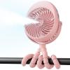 image4000mAh Portable Stroller Fan with Mist Rechargeable Mister Fan with Water Spray 270Pivoting Flexible Tripod Clip on Mist Cooling Fans for Disney Travel Beach Outdoor Car Seat Treadmill Golf CartPink