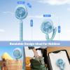 image4000mAh Portable Stroller Fan with Mist Rechargeable Mister Fan with Water Spray 270Pivoting Flexible Tripod Clip on Mist Cooling Fans for Disney Travel Beach Outdoor Car Seat Treadmill Golf CartBlue