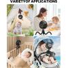 imageAMACOOL Baby Stroller Fan  5000mAh Rechargeable 3Speed Strong Yet Quiet 360Rotate Portable Clip on Fan for Travel Car Seat Crib Bike Treadmill Beach Vacation EssentialsBlack