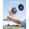 imageAMACOOL Baby Stroller Fan Rechargeable Portable Clip on Fan 17H Cooling with 5 Speeds LED Display 360Rotate Personal Cooling Fans for Car Seat Crib Travel Camping Gifts for New ParentsPink