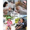 imageAMACOOL Baby Stroller Fan Rechargeable Portable Clip on Fan 17H Cooling with 5 Speeds LED Display 360Rotate Personal Cooling Fans for Car Seat Crib Travel Camping Gifts for New ParentsPink