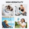 imageAMACOOL Battery Operated Stroller Fan Flexible Tripod Clip On Fan with 3 Speeds and Rotatable Handheld Personal Fans for Car Seat Crib Bike Treadmill BlueBlue