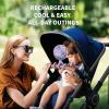 imageAMACOOL Battery Operated Stroller Fan Flexible Tripod Clip On Fan with 3 Speeds and Rotatable Handheld Personal Fans for Car Seat Crib Bike Treadmill BluePurple