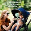 imageAMACOOL Battery Operated Stroller Fan Flexible Tripod Clip On Fan with 3 Speeds and Rotatable Handheld Personal Fans for Car Seat Crib Bike Treadmill BlueGreen