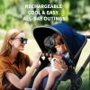imageAMACOOL Battery Operated Stroller Fan Flexible Tripod Clip On Fan with 3 Speeds and Rotatable Handheld Personal Fans for Car Seat Crib Bike Treadmill BlueBlack