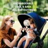 imageAMACOOL Battery Operated Stroller Fan Flexible Tripod Clip On Fan with 3 Speeds and Rotatable Handheld Personal Fans for Car Seat Crib Bike Treadmill BlueBeige