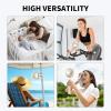 imageAMACOOL Battery Operated Stroller Fan Flexible Tripod Clip On Fan with 3 Speeds and Rotatable Handheld Personal Fans for Car Seat Crib Bike Treadmill BlueBeige