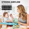 imageAMACOOL Battery Operated Stroller Fan Flexible Tripod Clip On Fan with 3 Speeds and Rotatable Handheld Personal Fans for Car Seat Crib Bike Treadmill BlueGreen