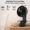 imageAMACOOL Desk Fan Quiet Small Desktop Table Fans  30Hrs Running 270Tilt 90Oscillating Easy to Clean USB Fans Smart Display Rechargeable Portable Fan for Home Office Bedroom Travel CampingBlack