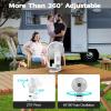 imageAMACOOL Desk Fan Quiet Small Desktop Table Fans  30Hrs Running 270Tilt 90Oscillating Easy to Clean USB Fans Smart Display Rechargeable Portable Fan for Home Office Bedroom Travel CampingWhite