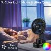 imageAMACOOL Desk Fan Quiet Small Desktop Table Fans  30Hrs Running 270Tilt 90Oscillating Easy to Clean USB Fans Smart Display Rechargeable Portable Fan for Home Office Bedroom Travel CampingBlack
