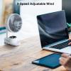 imageAMACOOL Desk Fan Quiet Small Desktop Table Fans  30Hrs Running 270Tilt 90Oscillating Easy to Clean USB Fans Smart Display Rechargeable Portable Fan for Home Office Bedroom Travel CampingWhite