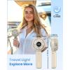 imageAMACOOL Handheld Fan Foldable 5000mAh Rechargeable Hand Fans with Powerful Cooling 4 Speeds LED Display Portable Fan for TravelConcertsMakeupLashOutdoor EventsGifts WomenBeige