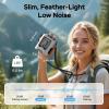 imageAMACOOL Mini Portable Waist Fan Clip on 13000RPM 4Speeds Personal Neck Fans Up to 24H Battery Life Rechargeable Wearable Shirt Belt Fan for Outdoor Work Jobsite Travel Camping Gifts for MenGray