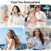 imageAMACOOL Portable Handheld Turbo Fan 17Hrs Runtime 4 Speeds Wind Cool Metal Body Rechargeable Battery Personal Fan Mini Pocket Fans for Girl Woman Man Travel Makeup Camping OutdoorBlack GreyPink