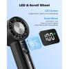 imageAMACOOL Portable Handheld Turbo Fan 17Hrs Runtime 4 Speeds Wind Cool Metal Body Rechargeable Battery Personal Fan Mini Pocket Fans for Girl Woman Man Travel Makeup Camping OutdoorBlack GreyBlack