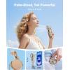 imageAMACOOL Portable Handheld Turbo Fan 17Hrs Runtime 4 Speeds Wind Cool Metal Body Rechargeable Battery Personal Fan Mini Pocket Fans for Girl Woman Man Travel Makeup Camping OutdoorBlack GreyBeige