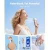 imageAMACOOL Portable Handheld Turbo Fan 17Hrs Runtime 4 Speeds Wind Cool Metal Body Rechargeable Battery Personal Fan Mini Pocket Fans for Girl Woman Man Travel Makeup Camping OutdoorBlack GreyWhite