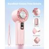 imageAMACOOL Portable Handheld Turbo Fan 17Hrs Runtime 4 Speeds Wind Cool Metal Body Rechargeable Battery Personal Fan Mini Pocket Fans for Girl Woman Man Travel Makeup Camping OutdoorBlack GreyPink