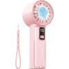 imageAMACOOL Portable Handheld Turbo Fan 17Hrs Runtime 4 Speeds Wind Cool Metal Body Rechargeable Battery Personal Fan Mini Pocket Fans for Girl Woman Man Travel Makeup Camping OutdoorBlack GreyPink