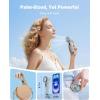 imageAMACOOL Portable Handheld Turbo Fan 17Hrs Runtime 4 Speeds Wind Cool Metal Body Rechargeable Battery Personal Fan Mini Pocket Fans for Girl Woman Man Travel Makeup Camping OutdoorBlack GreyBlue