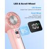 imageAMACOOL Portable Handheld Turbo Fan 17Hrs Runtime 4 Speeds Wind Cool Metal Body Rechargeable Battery Personal Fan Mini Pocket Fans for Girl Woman Man Travel Makeup Camping OutdoorBlack GreyPink