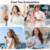 imageAMACOOL Portable Handheld Turbo Fan 17Hrs Runtime 4 Speeds Wind Cool Metal Body Rechargeable Battery Personal Fan Mini Pocket Fans for Girl Woman Man Travel Makeup Camping OutdoorBlack GreyBlack Grey