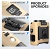 imageAMACOOL Portable Waist Fan Clip On MAX 40H Work Time 10000mAh Rechargeable Wearable Shirt Fan with Light 16000RPM Powerful 5 Speed Belt Fans Personal Cooling Fans for Outdoor Jobsite Camping TravelKhaki