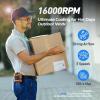 imageAMACOOL Portable Waist Fan Clip On MAX 40H Work Time 10000mAh Rechargeable Wearable Shirt Fan with Light 16000RPM Powerful 5 Speed Belt Fans Personal Cooling Fans for Outdoor Jobsite Camping TravelOrange