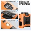 imageAMACOOL Portable Waist Fan Clip On MAX 40H Work Time 10000mAh Rechargeable Wearable Shirt Fan with Light 16000RPM Powerful 5 Speed Belt Fans Personal Cooling Fans for Outdoor Jobsite Camping TravelOrange