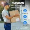 imageAMACOOL Portable Waist Fan Clip On MAX 40H Work Time 10000mAh Rechargeable Wearable Shirt Fan with Light 16000RPM Powerful 5 Speed Belt Fans Personal Cooling Fans for Outdoor Jobsite Camping TravelBlack