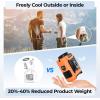 imageAMACOOL Portable Waist Fan Clip On MAX 40H Work Time 10000mAh Rechargeable Wearable Shirt Fan with Light 16000RPM Powerful 5 Speed Belt Fans Personal Cooling Fans for Outdoor Jobsite Camping TravelOrange