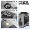 imageAMACOOL Portable Waist Fan Clip On MAX 40H Work Time 10000mAh Rechargeable Wearable Shirt Fan with Light 16000RPM Powerful 5 Speed Belt Fans Personal Cooling Fans for Outdoor Jobsite Camping TravelGray