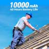 imageAMACOOL Portable Waist Fan Clip On MAX 40H Work Time 10000mAh Rechargeable Wearable Shirt Fan with Light 16000RPM Powerful 5 Speed Belt Fans Personal Cooling Fans for Outdoor Jobsite Camping TravelGray