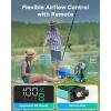 imageCamping Fan with Light 20000mAh Rechargeable Battery Operated Fan 112H Max Cooling Time 8 Speeds Digital Display Remote Control 270Pivot with Hook for Tent Car RV Power Outage HurricaneBlue