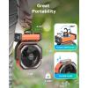 imageCamping Fan with Light 20000mAh Rechargeable Battery Operated Fan 112H Max Cooling Time 8 Speeds Digital Display Remote Control 270Pivot with Hook for Tent Car RV Power Outage HurricaneOrange
