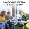 imageCamping Fan with Light 20000mAh Rechargeable Battery Operated Fan 112H Max Cooling Time 8 Speeds Digital Display Remote Control 270Pivot with Hook for Tent Car RV Power Outage HurricaneGreen
