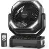 imageCamping Fan with Light 20000mAh Rechargeable Battery Operated Fan 112H Max Cooling Time 8 Speeds Digital Display Remote Control 270Pivot with Hook for Tent Car RV Power Outage HurricaneBlack