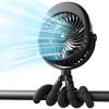 image4000mAh Portable Stroller Fan with Mist Rechargeable Mister Fan with Water Spray 270Pivoting Flexible Tripod Clip on Mist Cooling Fans for Disney Travel Beach Outdoor Car Seat Treadmill Golf CartBlack