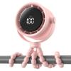 imageAMACOOL Baby Stroller Fan Rechargeable Portable Clip on Fan 17H Cooling with 5 Speeds LED Display 360Rotate Personal Cooling Fans for Car Seat Crib Travel Camping Gifts for New ParentsPink