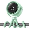 imageAMACOOL Baby Stroller Fan Rechargeable Portable Clip on Fan 17H Cooling with 5 Speeds LED Display 360Rotate Personal Cooling Fans for Car Seat Crib Travel Camping Gifts for New ParentsGreen
