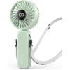 imageAMACOOL Handheld Fan Foldable 5000mAh Rechargeable Hand Fans with Powerful Cooling 4 Speeds LED Display Portable Fan for TravelConcertsMakeupLashOutdoor EventsGifts WomenGreen