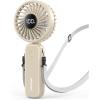 imageAMACOOL Handheld Fan Foldable 5000mAh Rechargeable Hand Fans with Powerful Cooling 4 Speeds LED Display Portable Fan for TravelConcertsMakeupLashOutdoor EventsGifts WomenBeige