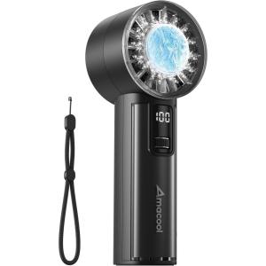 imageAMACOOL Portable Handheld Turbo Fan 17Hrs Runtime 4 Speeds Wind Cool Metal Body Rechargeable Battery Personal Fan Mini Pocket Fans for Girl Woman Man Travel Makeup Camping OutdoorBlack GreyBlack