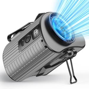 imageAMACOOL Portable Waist Fan 11000RPM Strong Airflow with 5 Speeds 20Hrs Cooling Personal Waist Clip Fans HandsFree Shirt Fans Wearable Belt Fan for Outdoor Jobsite Camping Hiking TravelGray