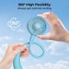 imageAMACOOL Neck Fan Battery Operated Neckband Fan HandFree Wearable Personal Fan for Hot Flashes Home Office Travel Outdoor Sports WhiteAqua Blue