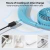 imageAMACOOL Neck Fan Battery Operated Neckband Fan HandFree Wearable Personal Fan for Hot Flashes Home Office Travel Outdoor Sports WhiteAqua Blue